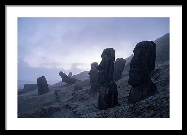 Easter Island Moai Statues At Dawn