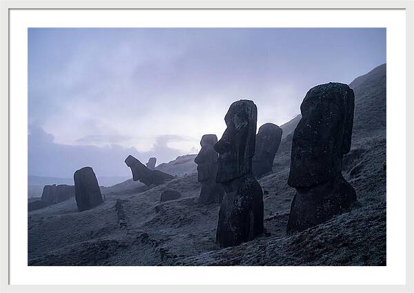 Easter Island Moai Statues At Dawn
