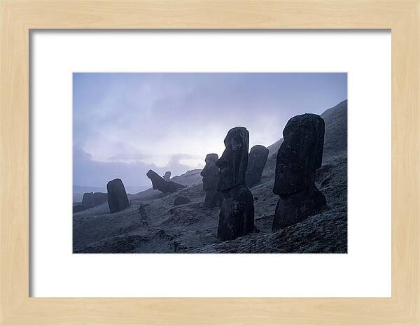Easter Island Moai Statues At Dawn