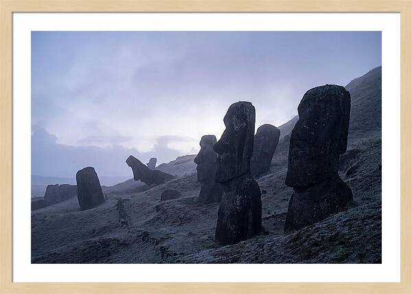 Easter Island Moai Statues At Dawn