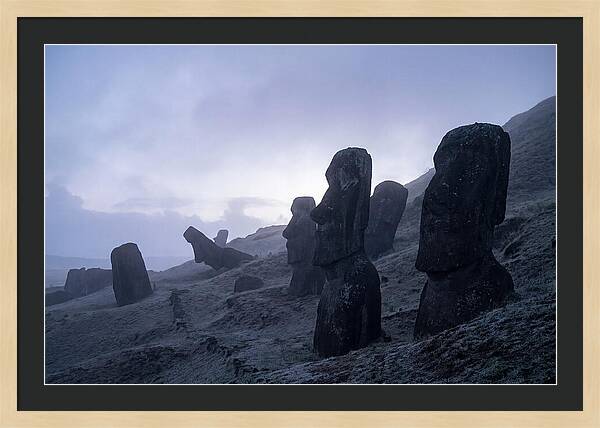 Easter Island Moai Statues At Dawn
