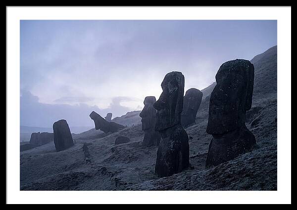 Easter Island Moai Statues At Dawn