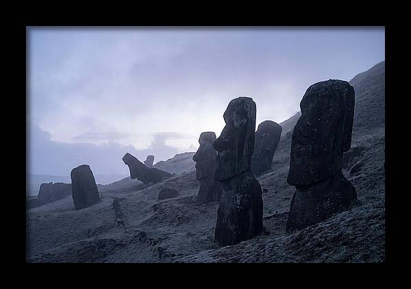 Easter Island Moai Statues At Dawn