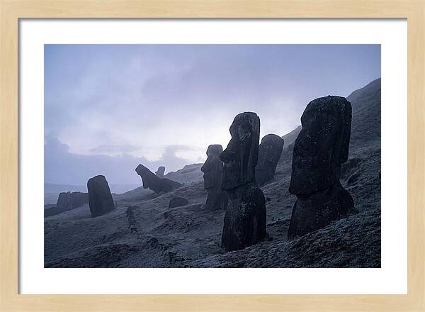 Easter Island Moai Statues At Dawn