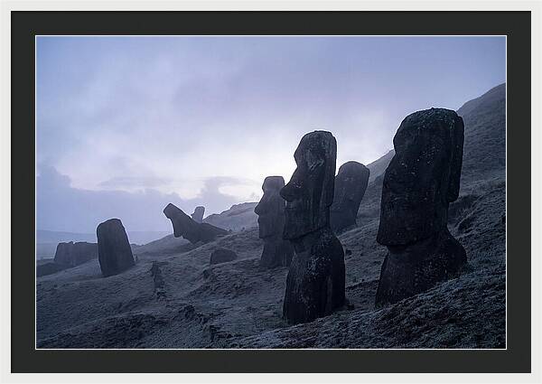 Easter Island Moai Statues At Dawn