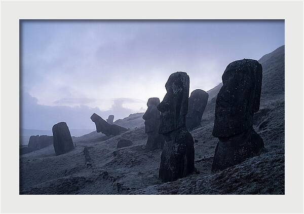 Easter Island Moai Statues At Dawn