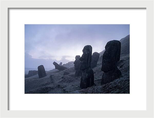 Easter Island Moai Statues At Dawn