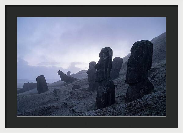 Easter Island Moai Statues At Dawn