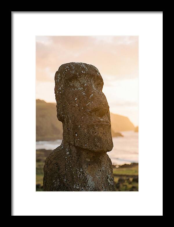 Easter Island Statue At Sunset