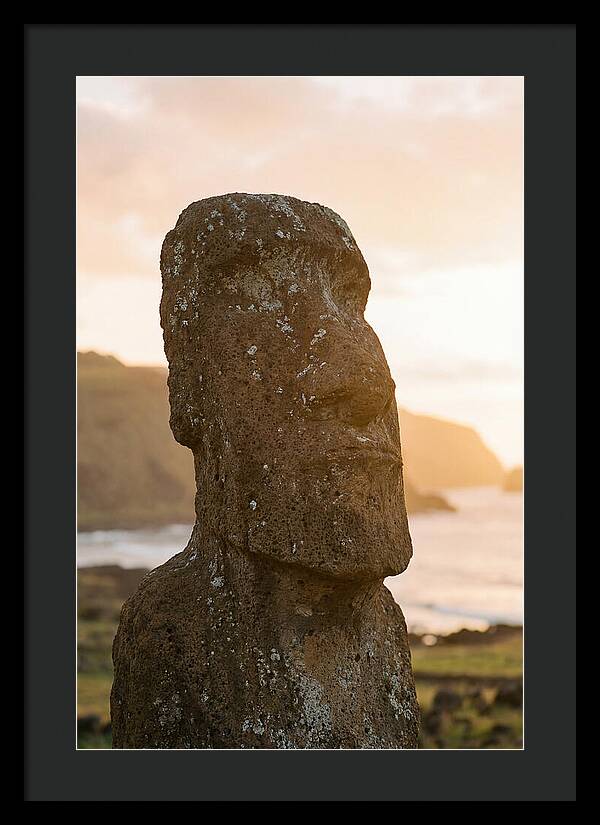 Easter Island Statue At Sunset
