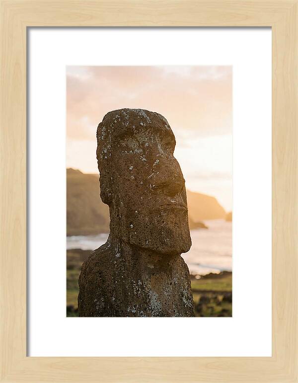 Easter Island Statue At Sunset
