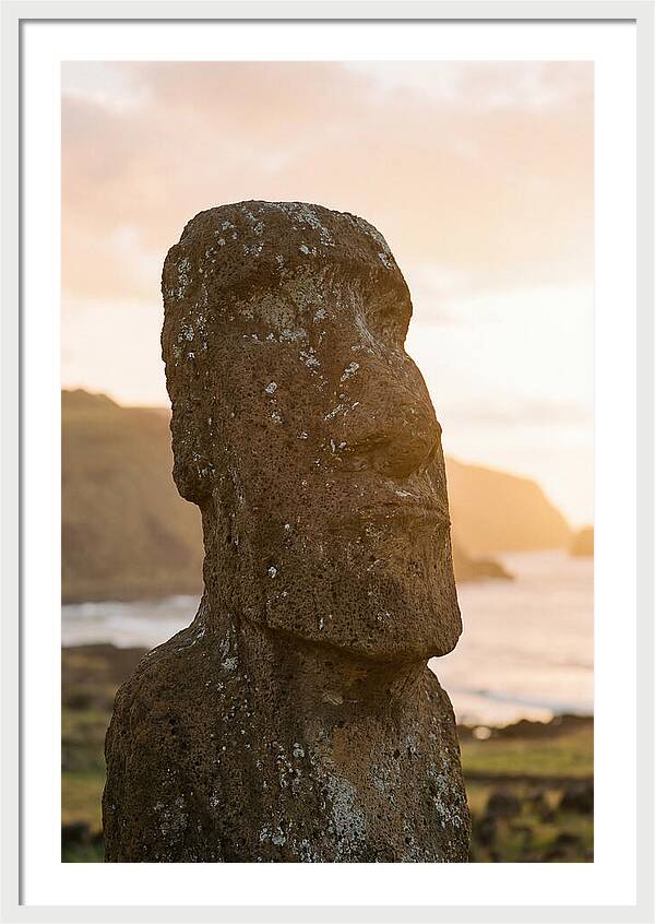 Easter Island Statue At Sunset