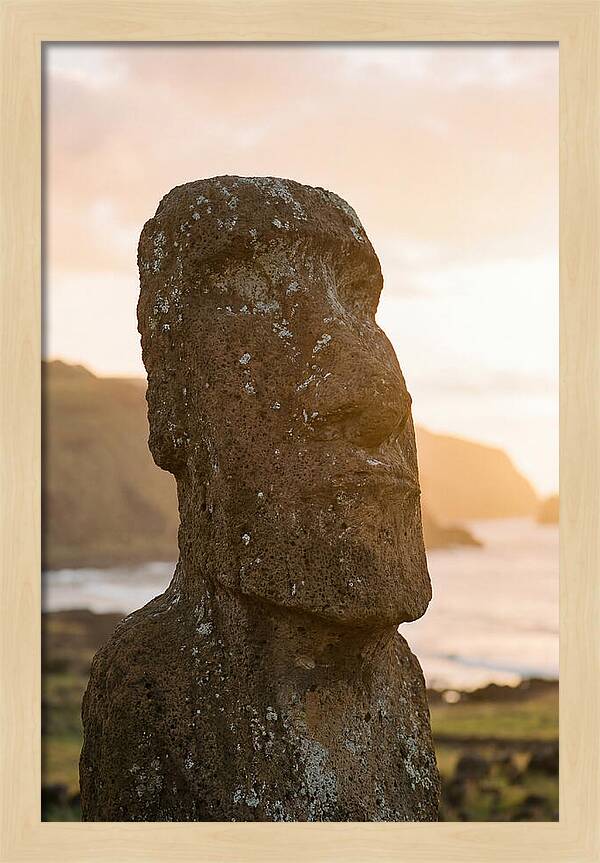 Easter Island Statue At Sunset