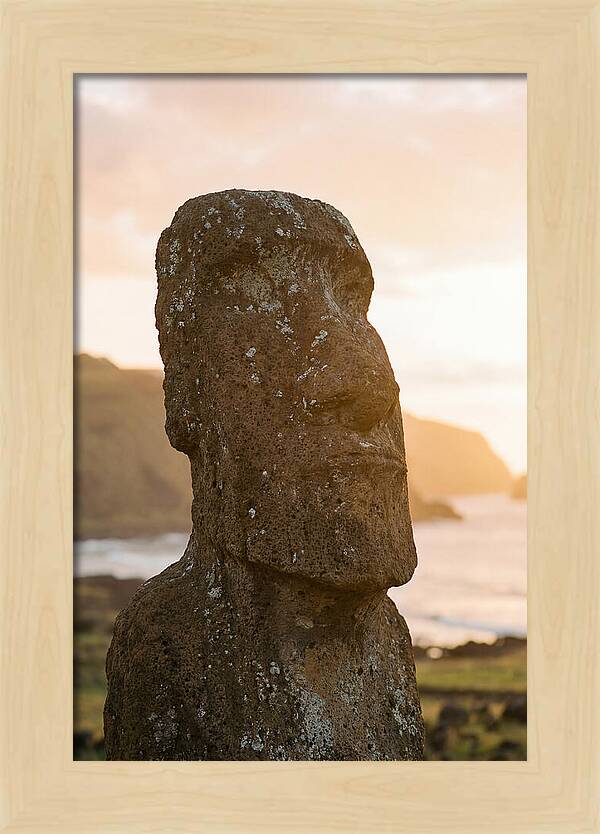 Easter Island Statue At Sunset
