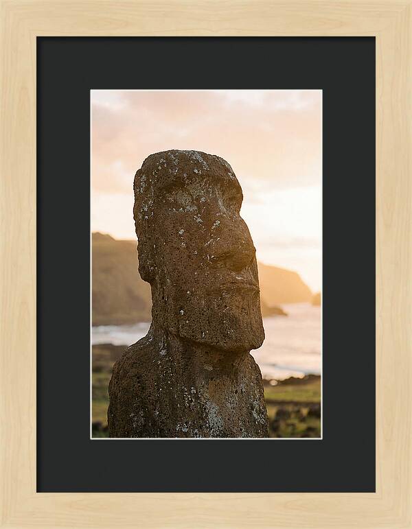 Easter Island Statue At Sunset
