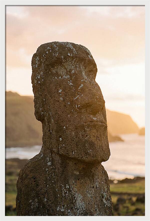 Easter Island Statue At Sunset