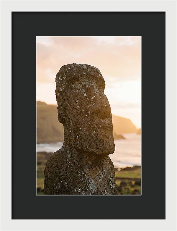 Easter Island Statue At Sunset