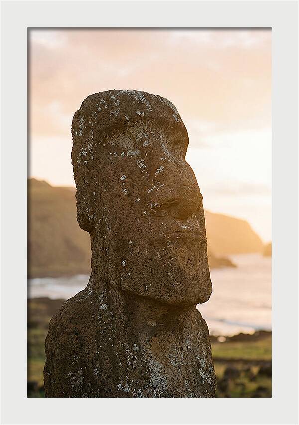 Easter Island Statue At Sunset