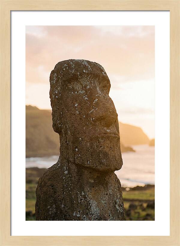 Easter Island Statue At Sunset