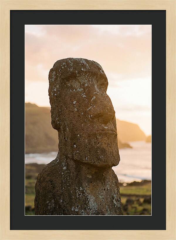 Easter Island Statue At Sunset