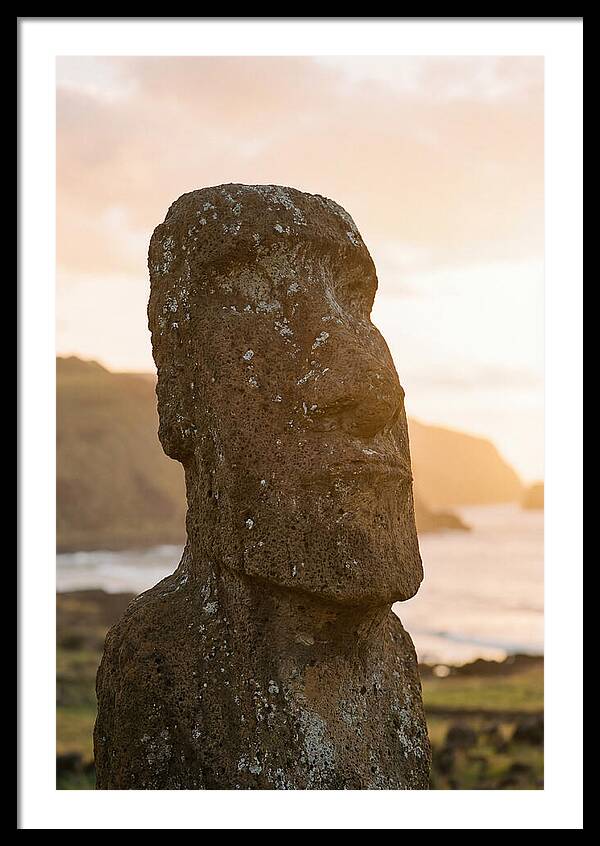 Easter Island Statue At Sunset