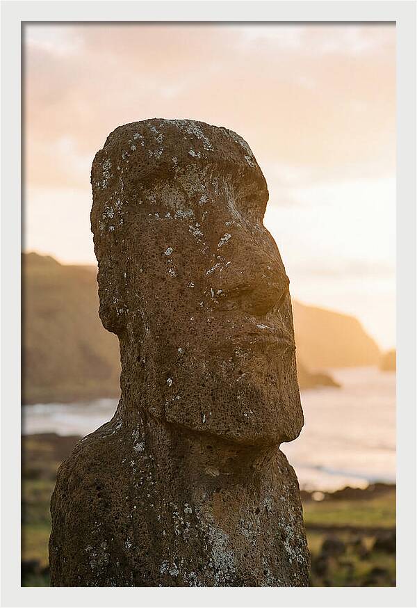 Easter Island Statue At Sunset