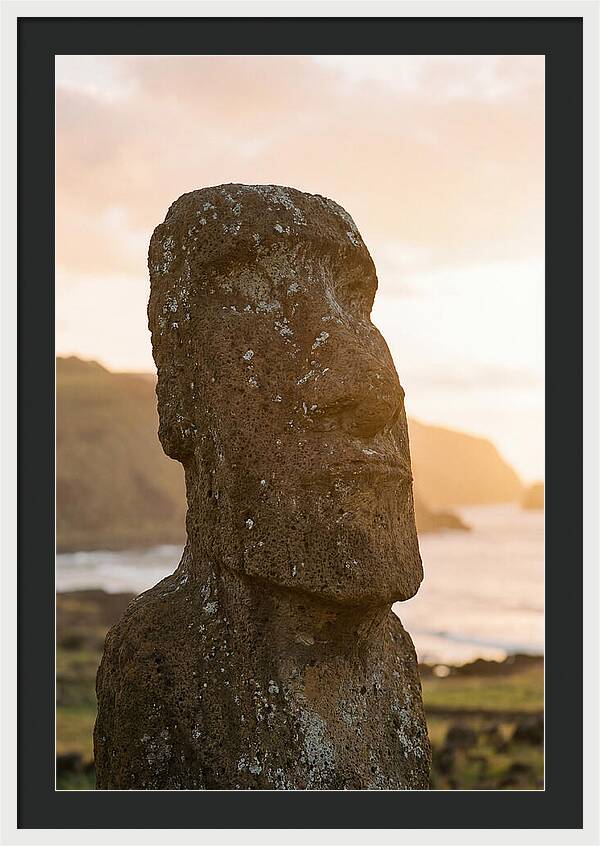 Easter Island Statue At Sunset