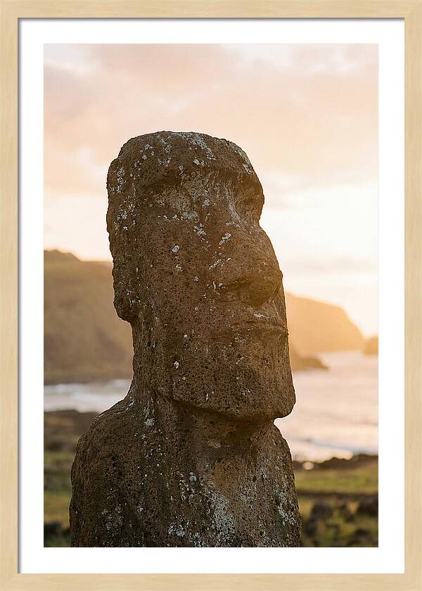 Easter Island Statue At Sunset
