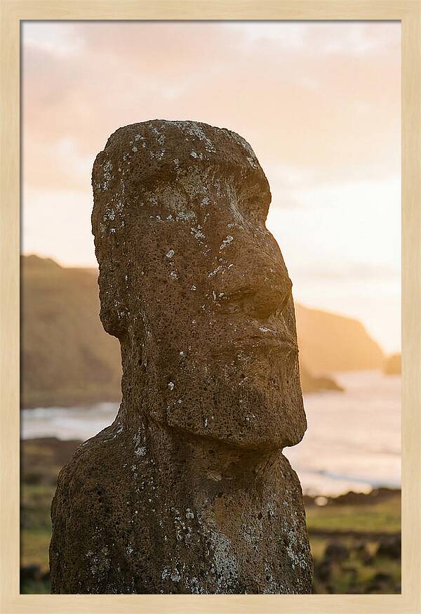 Easter Island Statue At Sunset