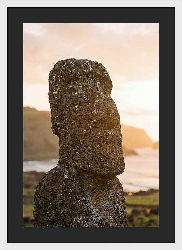 Easter Island Statue At Sunset