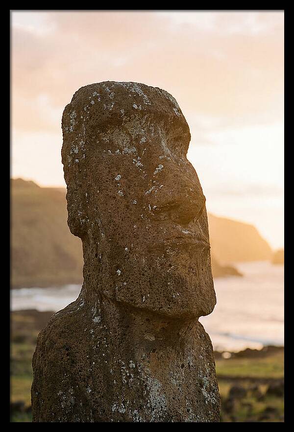 Easter Island Statue At Sunset