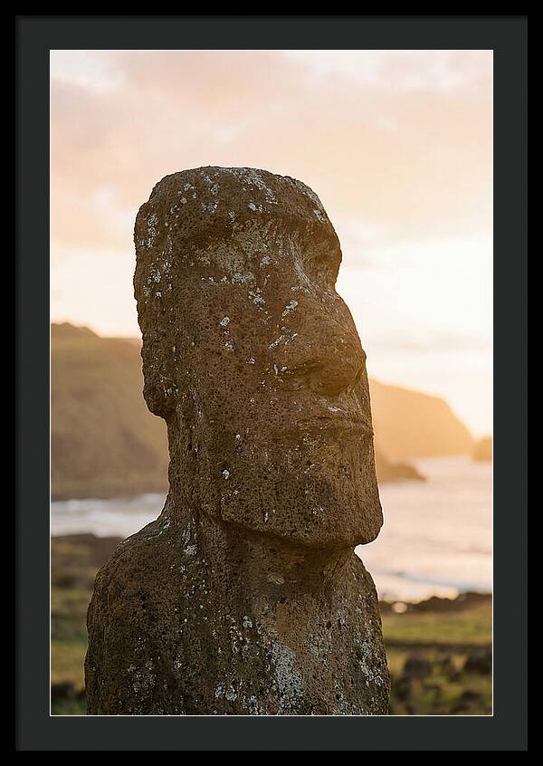 Easter Island Statue At Sunset
