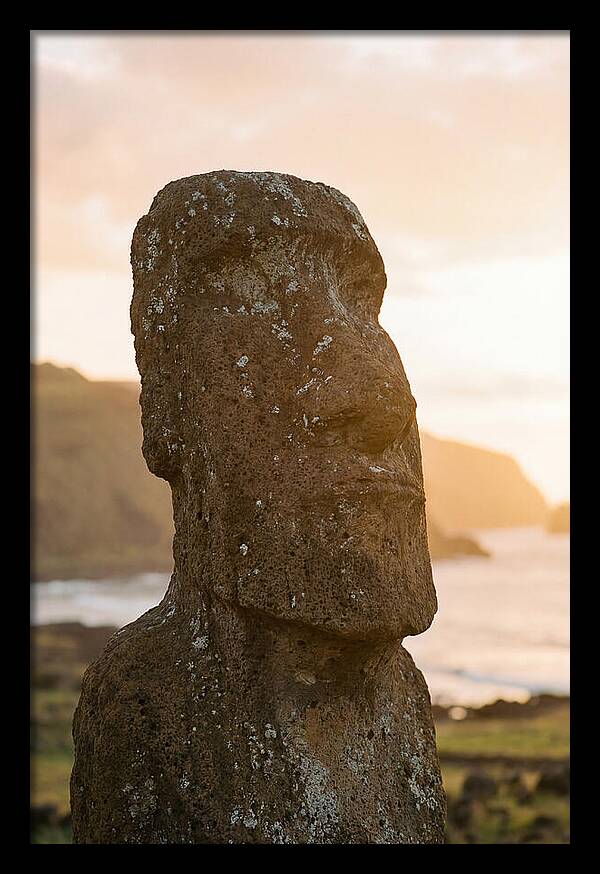 Easter Island Statue At Sunset