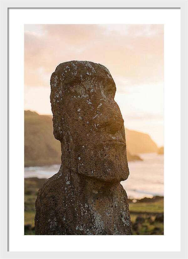 Easter Island Statue At Sunset