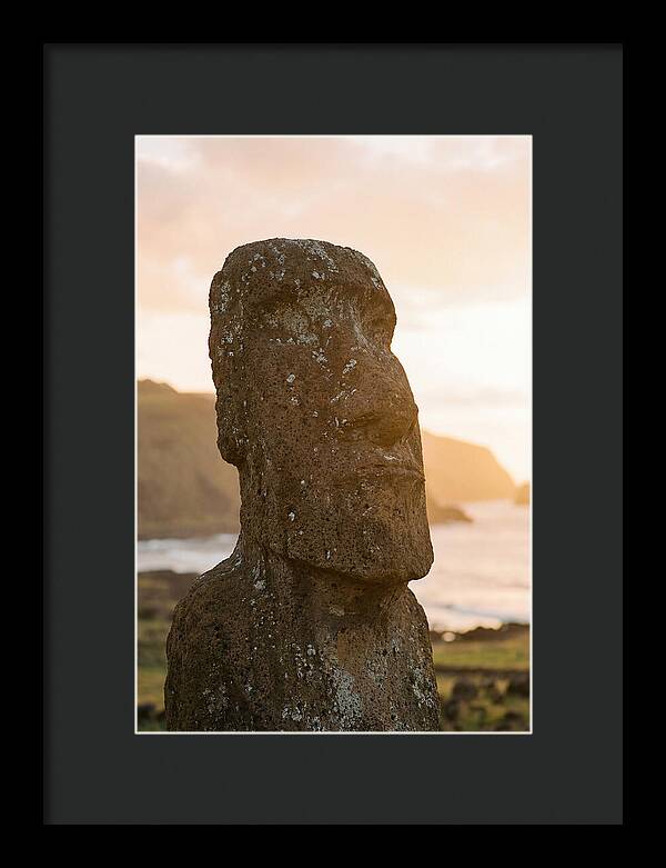Easter Island Statue At Sunset