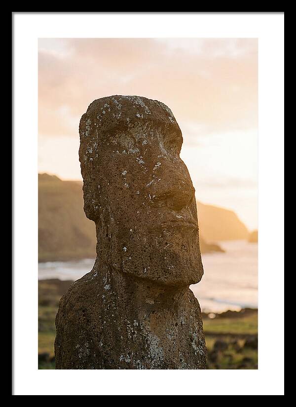 Easter Island Statue At Sunset