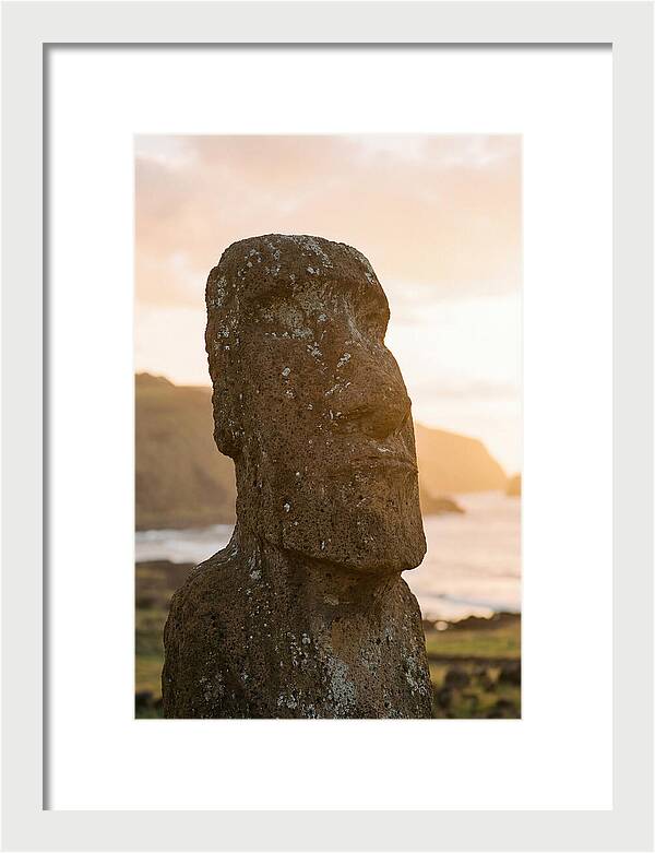 Easter Island Statue At Sunset