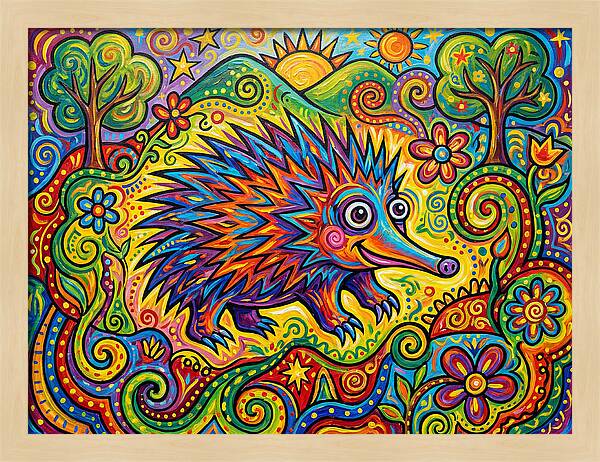 Echidna In A Colorful Landscape