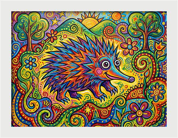 Echidna In A Colorful Landscape