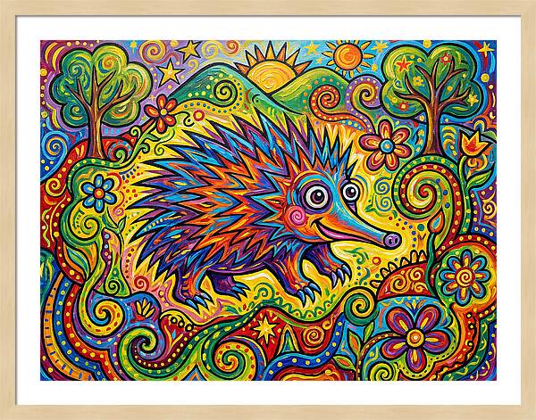Echidna In A Colorful Landscape