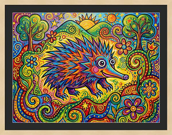 Echidna In A Colorful Landscape