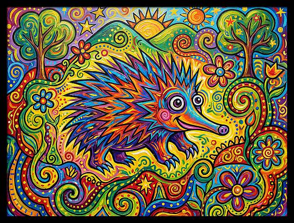 Echidna In A Colorful Landscape