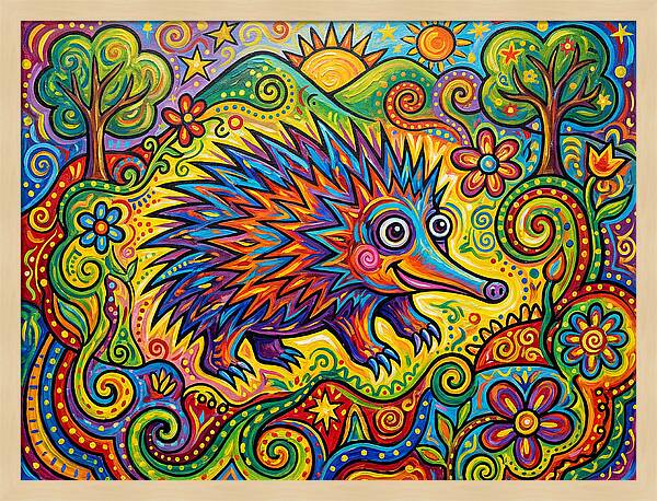 Echidna In A Colorful Landscape