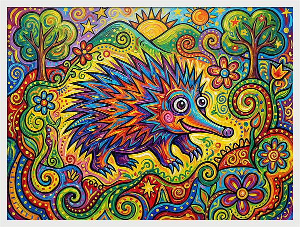 Echidna In A Colorful Landscape