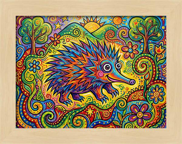 Echidna In A Colorful Landscape