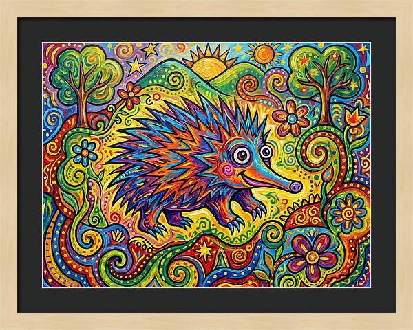 Echidna In A Colorful Landscape