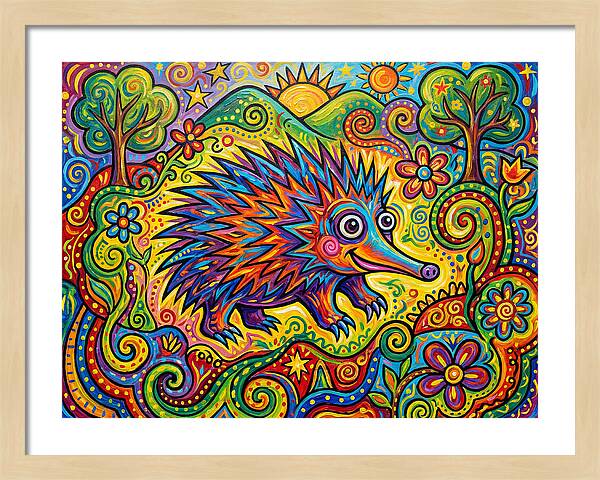 Echidna In A Colorful Landscape