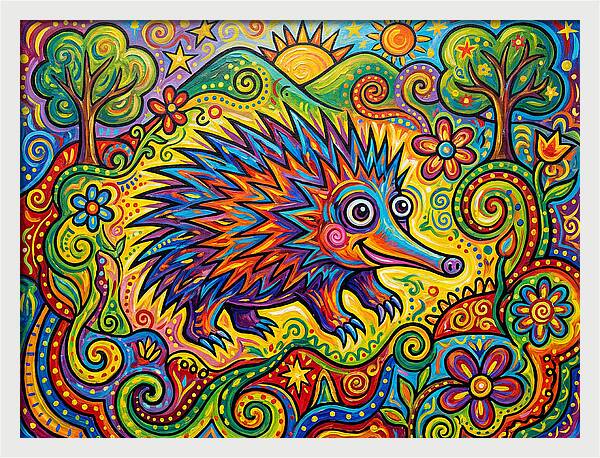 Echidna In A Colorful Landscape
