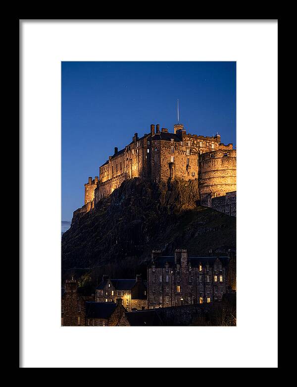 Edinburgh Castle Illuminated At Twilight