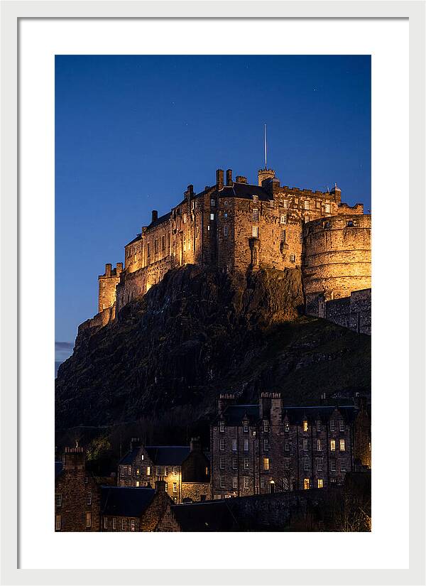 Edinburgh Castle Illuminated At Twilight